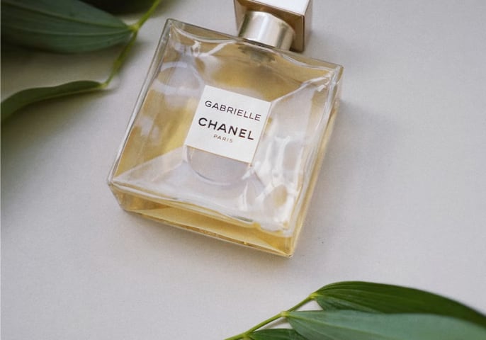 Photo of a perfume with the label Gabrielle Chanel